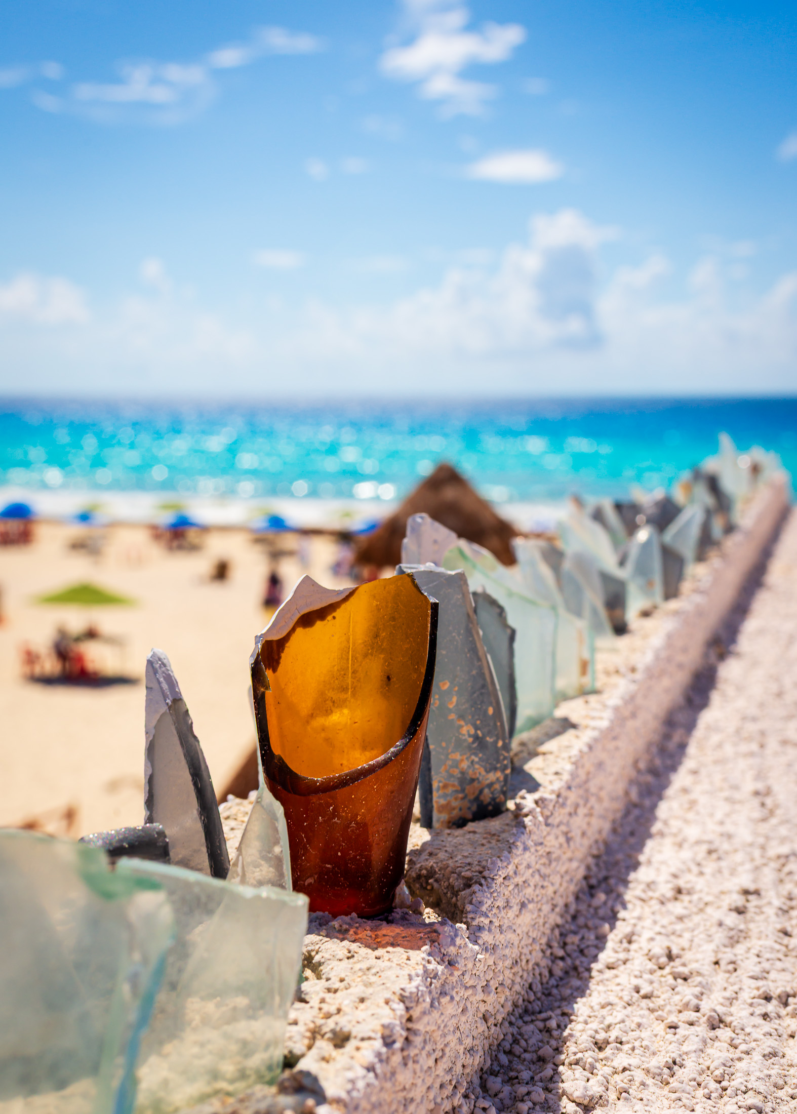 Broken glass in Cancún